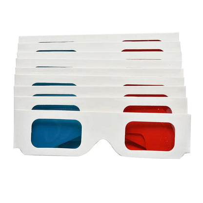 10pcs/set Universal Paper Anaglyph 3D Glasses Red Blue Cardboard Movie Game DVD Video TV 3D Glasses