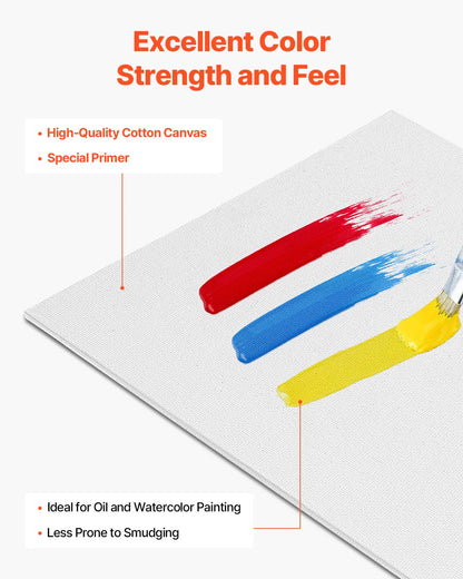 SucceBuy Canvas Boards Painting White Canvases Painting Canvas Panels Sketching Acrylic Oil Painting Watercolor Paint Canvas