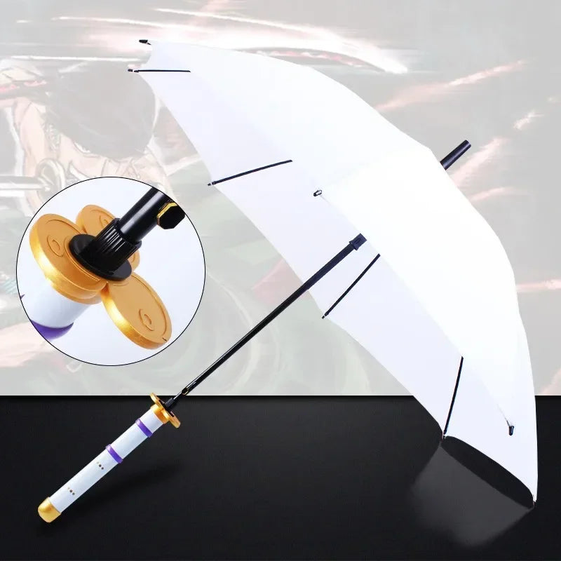 Demon Slayer Sword Umbrella One Piece Roronoa Zoro Katana Umbrella Real Full Size Japanese Anime Long Parasol Home Accessories