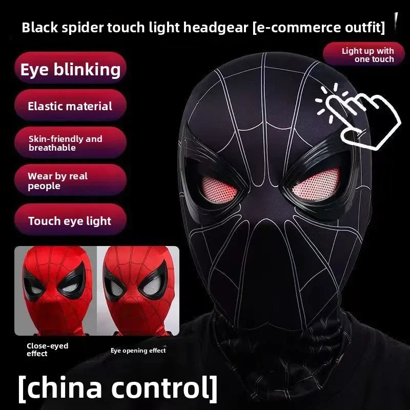 Spider Man headgear eyes movable electric blinking luminous extraordinary mask Wan Christmas cos helmet
