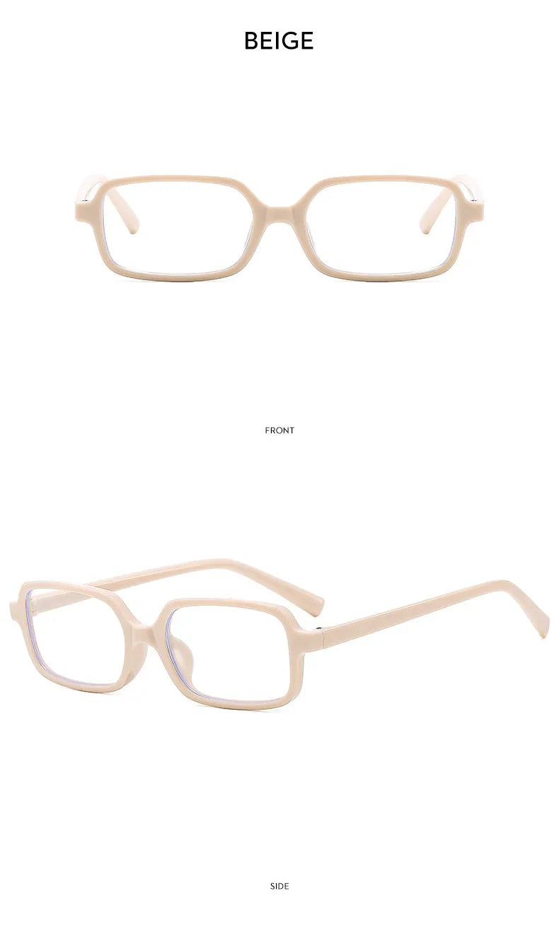 Fashion Retro Small Rectangular Frame Anti Blue Light Glasses for Women Ins Simple Commuting Computer Eye Eyeglass Frame