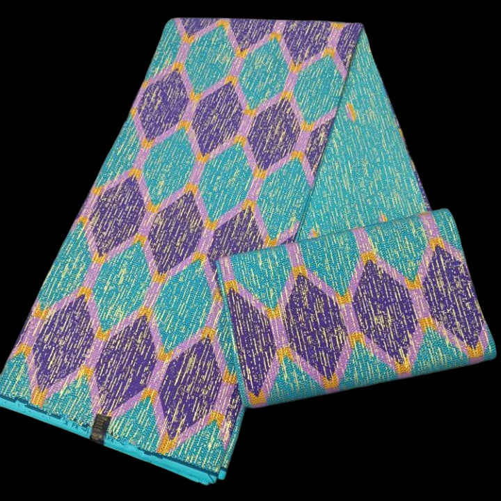 KENTE 4+2YARD 2024 Latest Design 6 Yards/lot African Fabric Gold Powder Ankara 100% Cotton Farbic For Sewing Wax Print Fabric