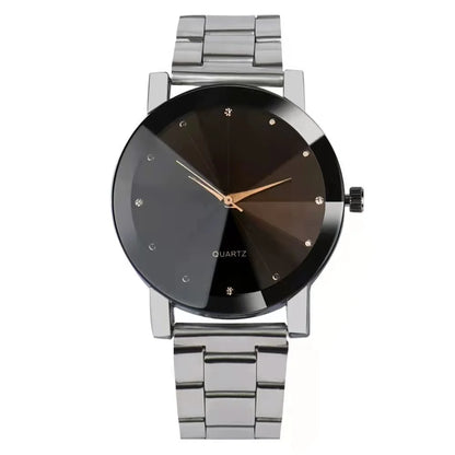 Stylish casual tungsten steel personalized couple clock men's and women's steel band business sports fashion retro watches