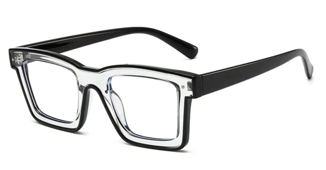 Retro Square Anti Blue Light Optical Glasses Frames Men Fashion Computer Prescription Eyeglasses Women TR90 Reading Glasses +2.5