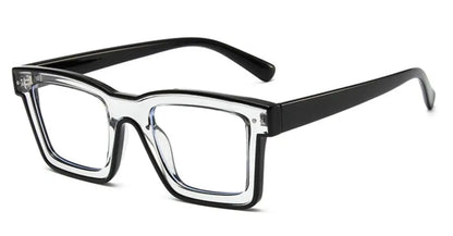 Retro Square Anti Blue Light Optical Glasses Frames Men Fashion Computer Prescription Eyeglasses Women TR90 Reading Glasses +2.5