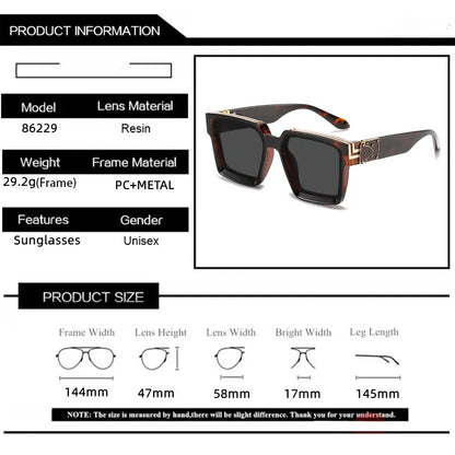 LOERHUNAR Brand Design Luxury Square Myopia Sunglasses Men Women Fashion Shades UV400 Vintage Optical Prescription Glasses