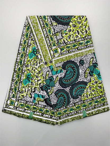 Dutch Hollandais Printed Fabric for African Classical Dress Veritable Real Wax Guaranteed 100% Cotton 6 Yards