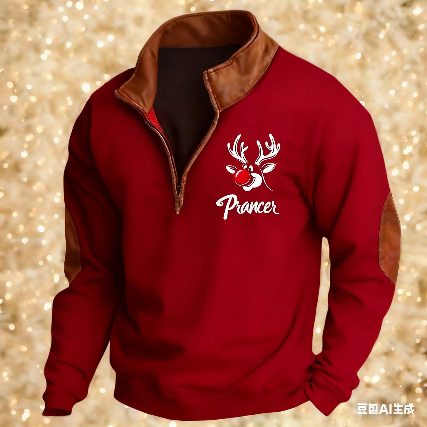 3D Printed Animal Pattern Zipper Sweatshirt For Men Vintage Elk Wolf Pattern Long Sleeve Pullover Autumn Casual Comfortable Tops
