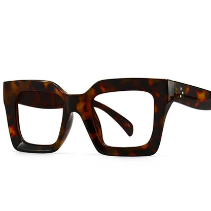 Vintage Oversized Square Anti Blue Light Reading Glasses Women Men Trending Optical Eyewear Finished Hyperopia Eyeglasses +2 +5