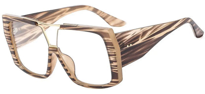 Fashion Brand Oversized Square Myopia Glasses Women Men Trend Green Graduation Eyeglasses Anti Blue Light Prescription Glasses