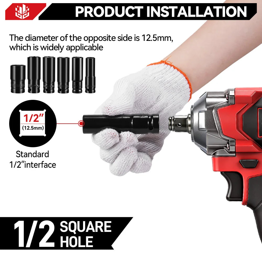 ONEVAN 1200N.M Brushless Cordless Electric Impact Wrench Portable Screwdriver Drill Repair Power Tool For Makita 18V Battery Pin