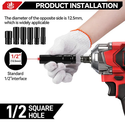 ONEVAN 1200N.M Brushless Cordless Electric Impact Wrench Portable Screwdriver Drill Repair Power Tool For Makita 18V Battery Pin