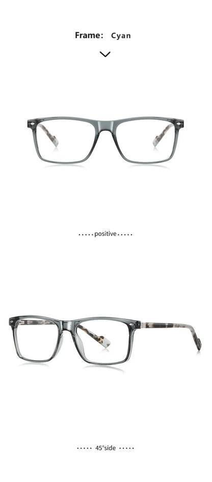 Blue Light Blocking Glasses for Men Women TR90 Square Frame Anti Eyestrain Computer Gaming Glasses Lightweight Unisex