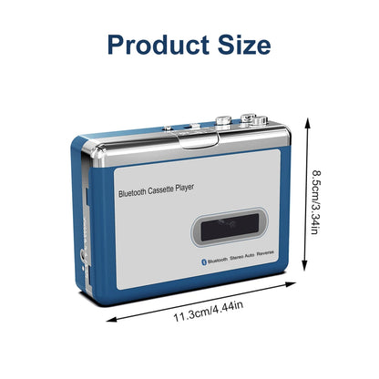 Portable Bluetooth Cassette Player,Tape Player Bluetooth Output to Headphone/Speaker,Walkman Portable Cassette Tape Player