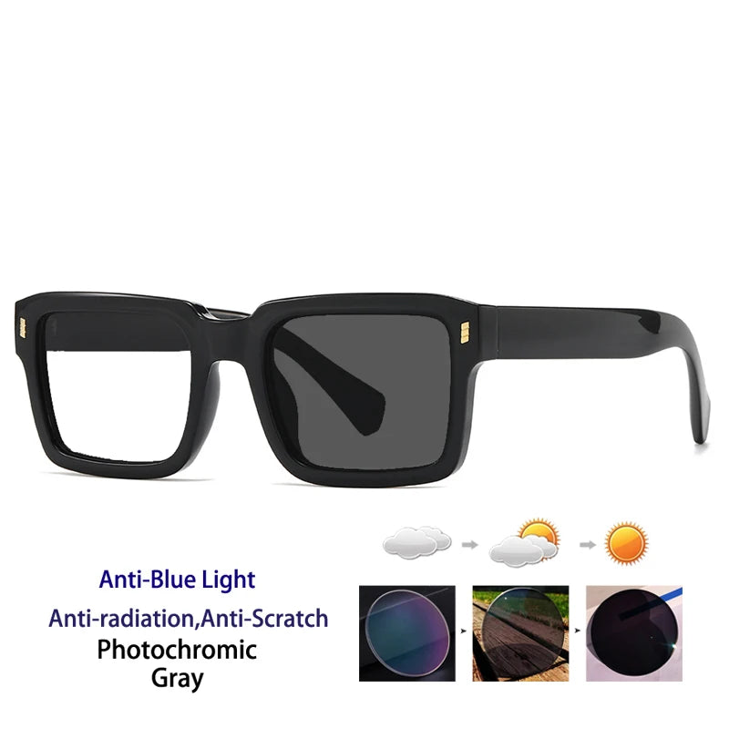 KOCOLIOR New Brand Design Square Board Anti Blue Light Reading Glasses for Men and Women Retro Glasses with Diopter 0 to+6.0