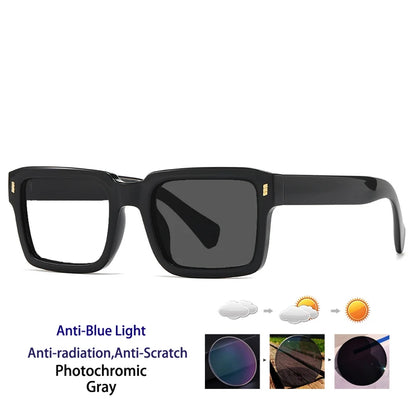 KOCOLIOR New Brand Design Square Board Anti Blue Light Reading Glasses for Men and Women Retro Glasses with Diopter 0 to+6.0
