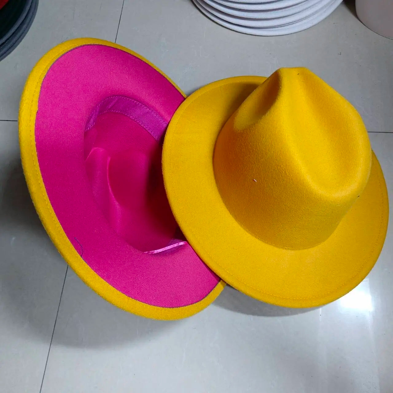 Sombreros Fedora Hat Dual Color Classic Jazz Hat Soft Fedora Hat Classic Men's and Women's Blue Jazz sombreros