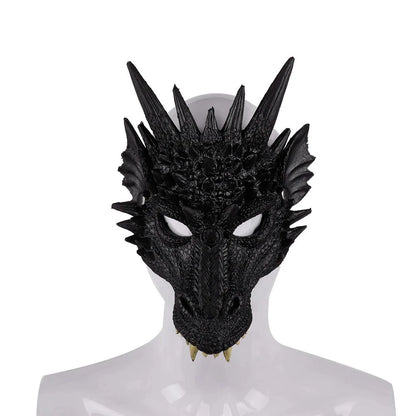 Halloween Horror Dragon Mask Mardi Gras Carnival Party PU Foam 3D Dragon Mask Masquerade Cosplay Props Clothing Accessories
