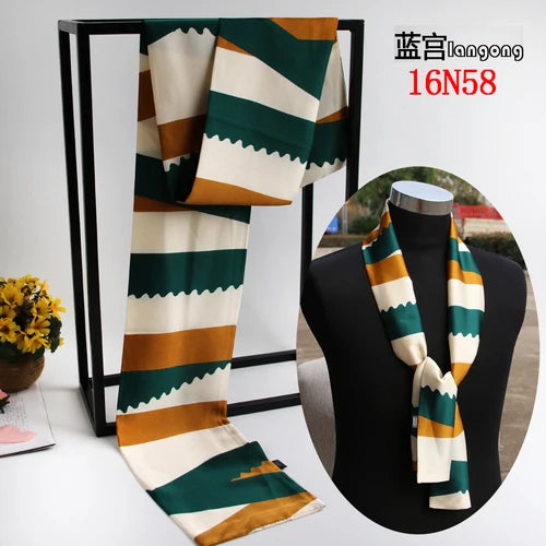 Business Scarf Hangzhou Silk Men's Scarf Long Scarf Double-Sided Trendy British European American Style Autumn Winter