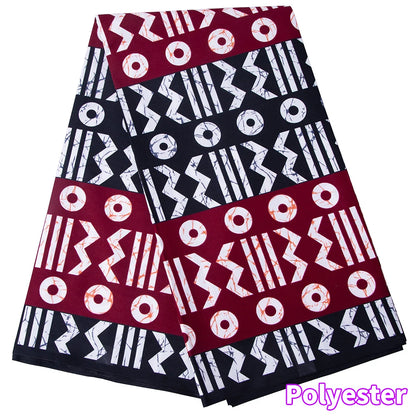 Veritablewax Fan Pattern African Fabric By the Yard Polyester Material For Handsewing High Quality Cloth for Party Dress A-27