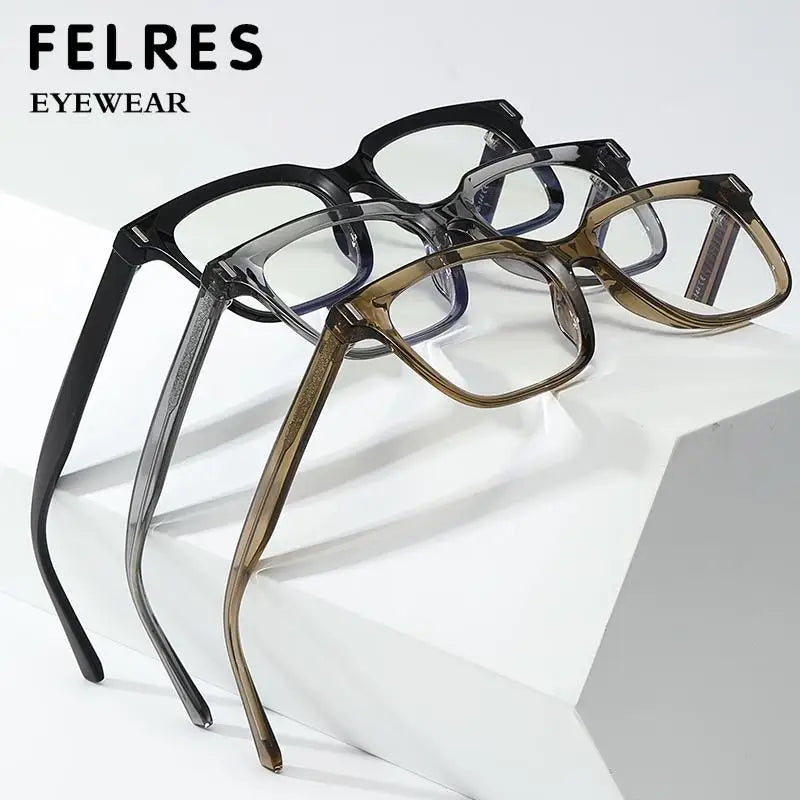 Square Transparent Gray Reading Glasses Men Fashion Computer Eyeglasses Women Blue Light Blocking Optics Presbyopic Glasses