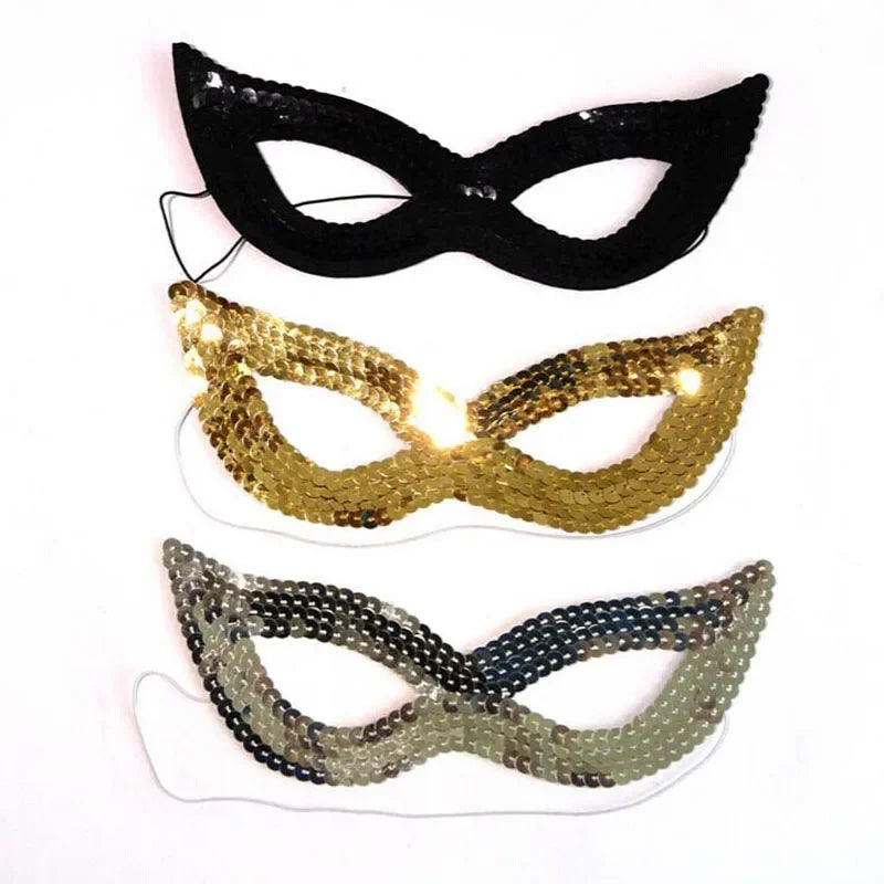 20pcs Women Girl Sequins Sexy Cat Eye Mask Venetian Carnival Masquerade Half Face Ball Masks Birthday Party  Wedding Festival
