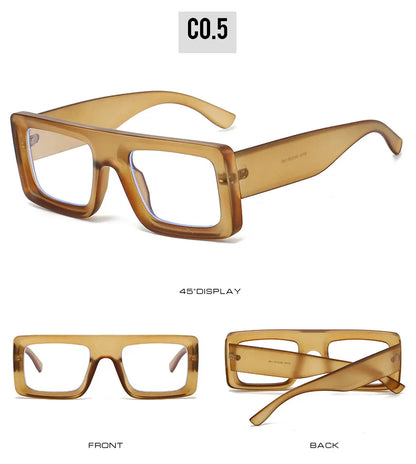 Anti Blue Light Square Thick Frames Reading Glasses Men Women Finished Presbyopic Eyewear Clear Len Prescription Optical Glasses