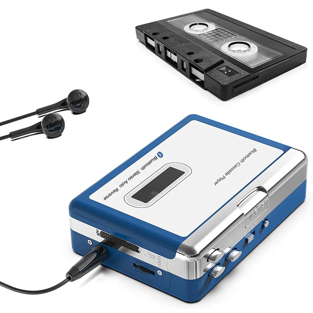 Portable Bluetooth Cassette Player,Tape Player Bluetooth Output to Headphone/Speaker,Walkman Portable Cassette Tape Player