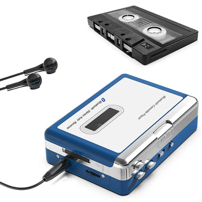 Portable Bluetooth Cassette Player,Tape Player Bluetooth Output to Headphone/Speaker,Walkman Portable Cassette Tape Player