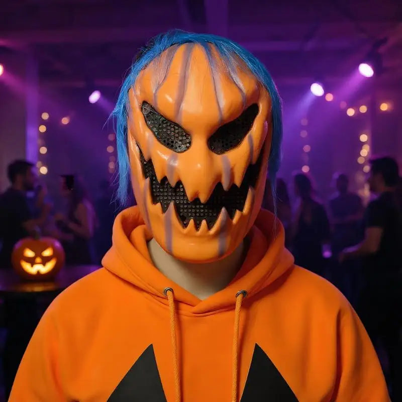 2025 Funny Cosplay Roleplay Mask Halloween Horror Devil Mask Pumpkin Mask Demon Terror Carnival Party Costume Props