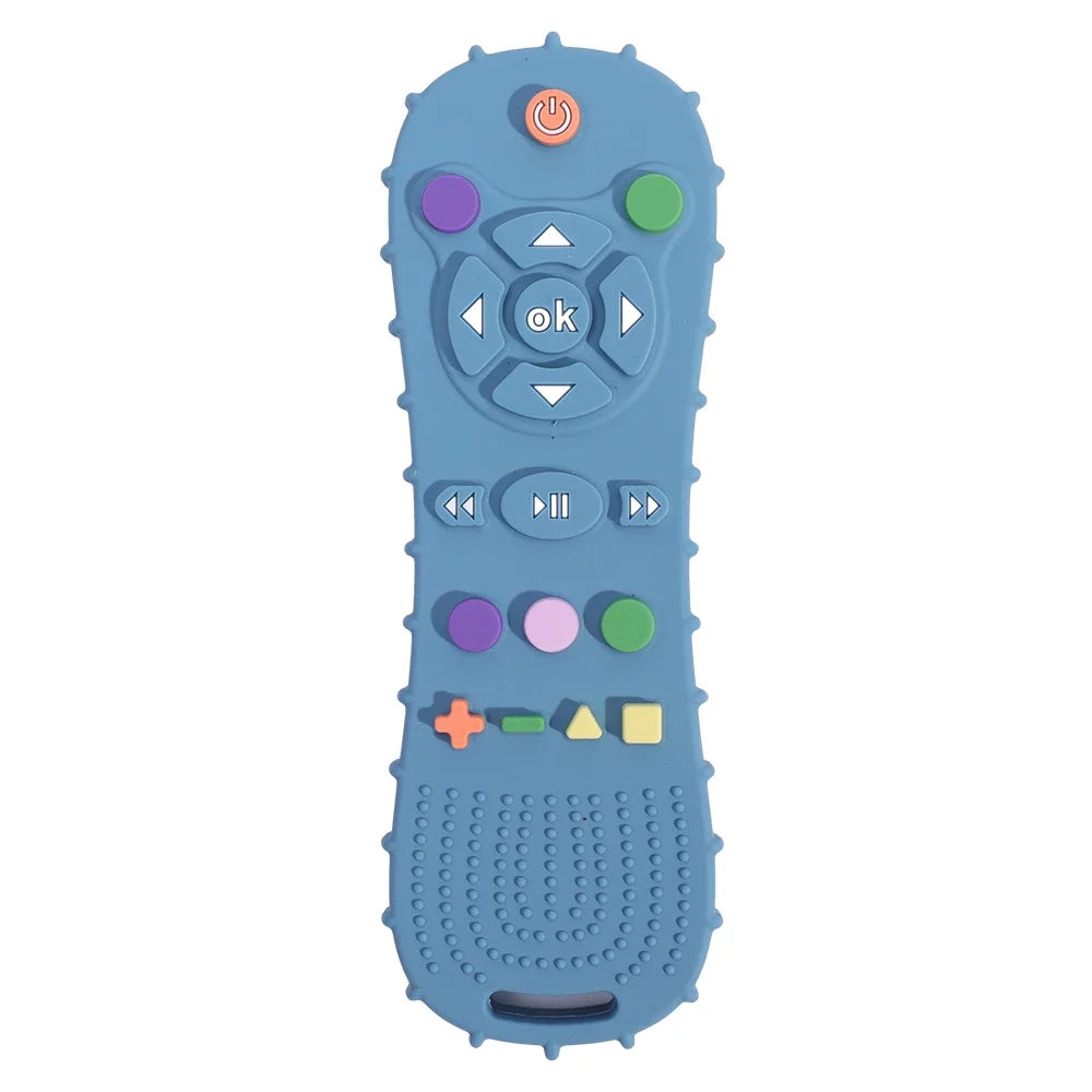 Novelty Silicone Simulation TV Remote Control Shape Soothing Toy Baby Food Grade Teaser Stick Children's Sensory Education Toys