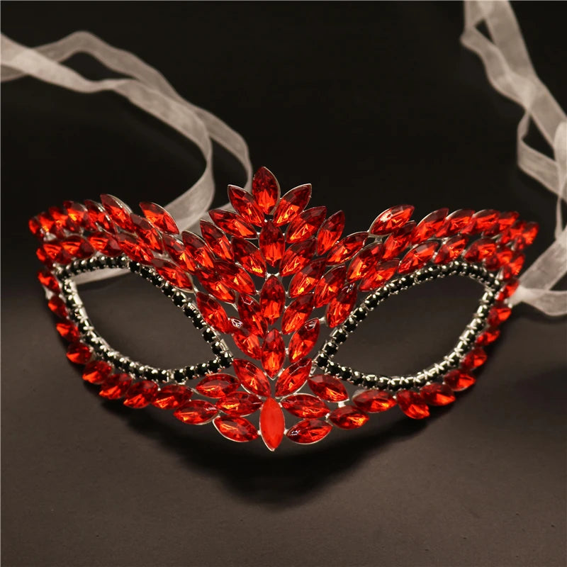 Bridal Masuqerade Masque Rhinestone Eye Mask Masque Cover for Men Women Girls Dance Cosplay Party Shiny Crystal Face Accessories