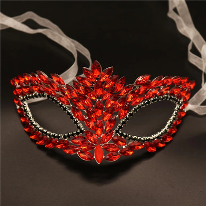 Bridal Masuqerade Masque Rhinestone Eye Mask Masque Cover for Men Women Girls Dance Cosplay Party Shiny Crystal Face Accessories
