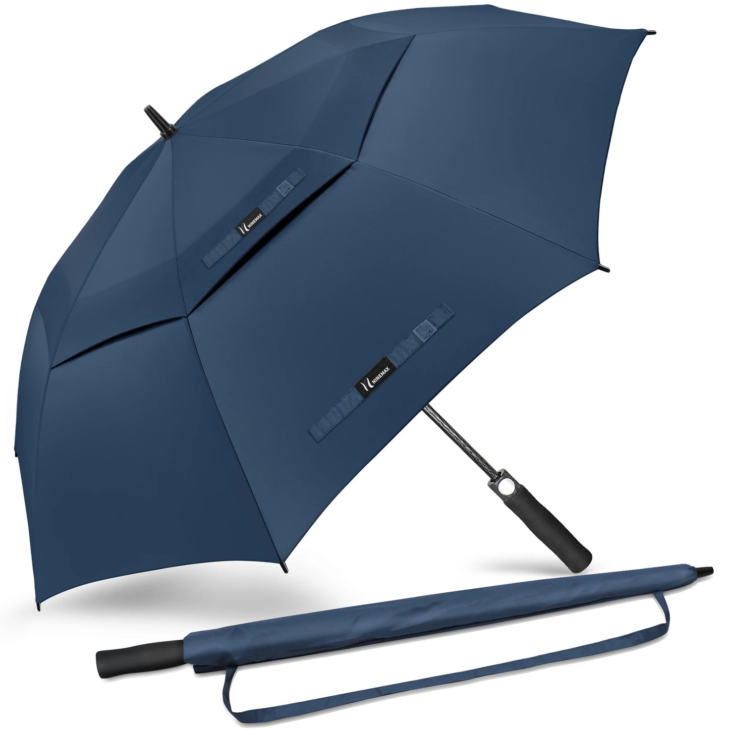 Golf Umbrella Extra Large Oversize Double Canopy Vented Windproof Waterproof Umbrella  62 Inch Automatic Open Golf Umbrella