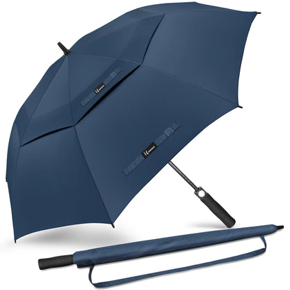 Golf Umbrella Extra Large Oversize Double Canopy Vented Windproof Waterproof Umbrella  62 Inch Automatic Open Golf Umbrella