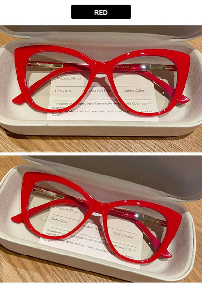 EYORA Fashionable Full Rim Cat Eye Reading Glasses Women Anti Blue Ray or Photochromic Progressive Prescription Optical Eyewear