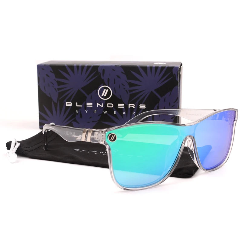 blenders Conjoined lenses Mirror Sunglasses Men Polarized UV Lense Eyewear Vintage Fashion Square Men women Sun Glasses 8803