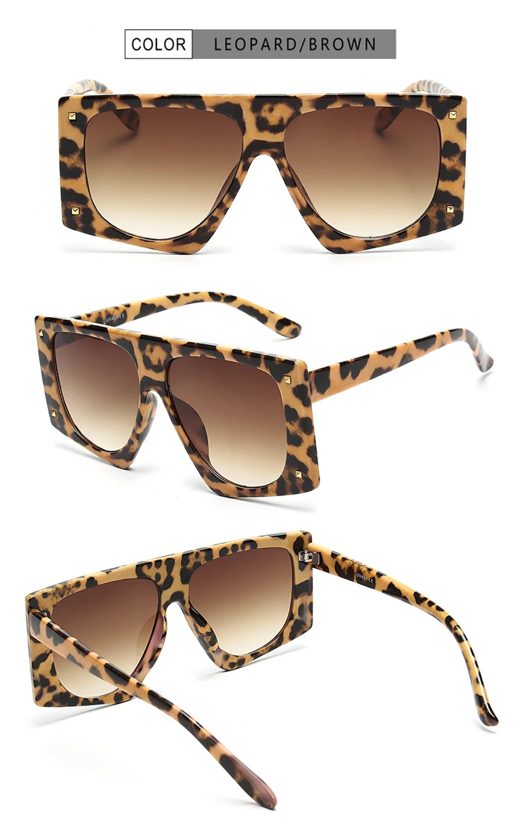 Kenbo Fashion Leopard Sunglasses Punk Designer Luxury Man/Women Sun Glasses Irregular Oversized Classic Vintage UV400 Eyewear
