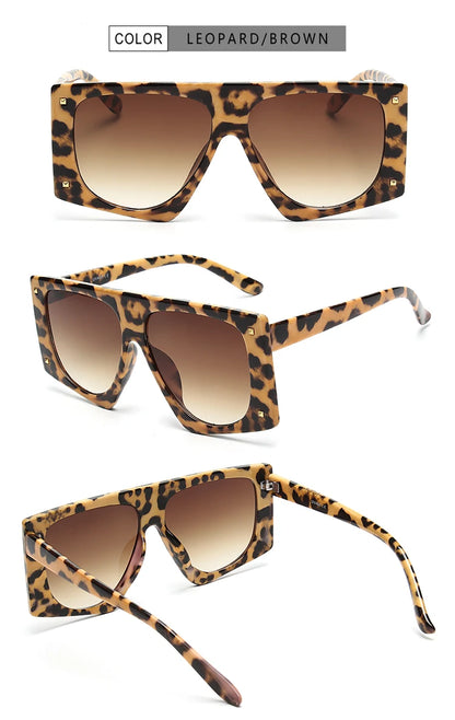 Kenbo Fashion Leopard Sunglasses Punk Designer Luxury Man/Women Sun Glasses Irregular Oversized Classic Vintage UV400 Eyewear