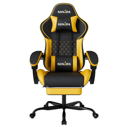 Ergonomic Gamer Chairs Computer Chair Gamer Chairs for Adults Massage Lumbar Support Swivel Height Adjustable Headrest Backrest