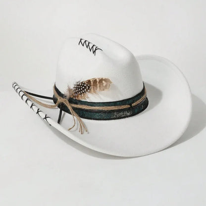 Handmade Fedora Hat suede Men's and Women's Hat feather vintage Fashion Jazz hat Top hats flat Panama sombrero mujer British hat