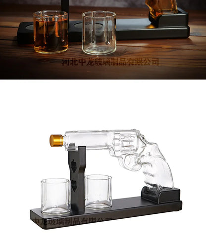 Creative Pistol-Shaped Glass Decanter Gun-Shaped Whiskey Set High Borosilicate Glass Sparkling Bottle