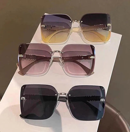QVQV Luxury Designer Square Sunglasses Women High Quality Letters Sun Glasses Ladies Vintage Trendy Driving Eyewear Gafas De Sol