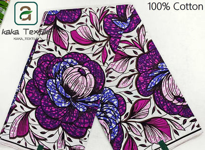 New Super Tissu Ankara Good Real Prints African Wax Fabric Soft Pagne Cotton Material Kente 6YARDS Stuff Blue Batik For Sew