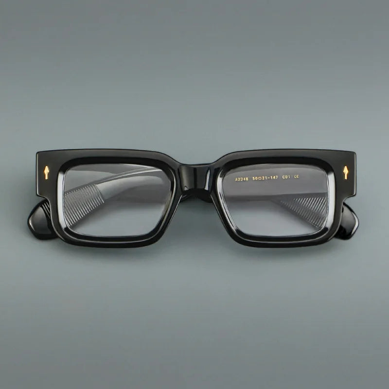 HONKAN Vintage Rectangle TR90 Frame Men's Myopia Glasses Luxury Brand Thick Frames Anti Blue Light Reading Glasses Men Women