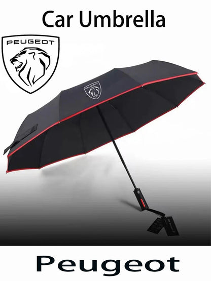 For Peugeot 206 5008 207 208 301 308 407 408 508 2008 3008 4008 GT RCZ GTLine Car Automatic Folding Windproof Sunshade Umbrella