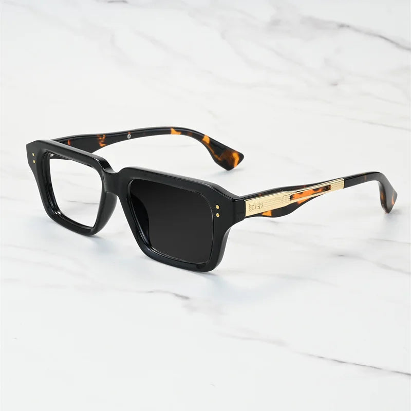 New Brand Design Square Alloy Frame Myopia Glasses Prescription Photochromic Anti Blue Light Women Shortsight Eyewear 0 to -6.00