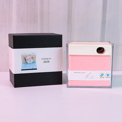 Time Piece Calendar 2026 Desk Calendar With LED Light 3D Tear-away Calendar Paper Carving Art Memo Pad Notepad Gift Christmas