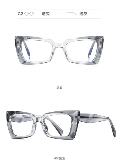 56875 Fashion Rectangle Anti-Blue Spectacle Frame Anti-Fatigue Computer Eyewear Frame for Women Gradient Eyeglasses