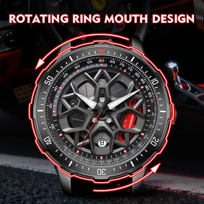 HANBORO supercar series men's fully automatic mechanical watch with wheels running and dial personalized watch